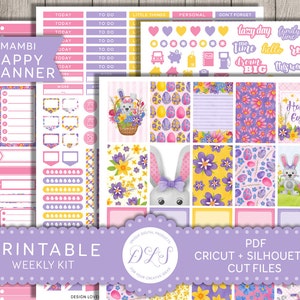 Kit de Páscoa Happy Planner, adesivos de planejador de Páscoa, Happy Planner April, kit semanal de Páscoa, coelhinho da Páscoa, ovo de Páscoa, kit para impressão, HP120
