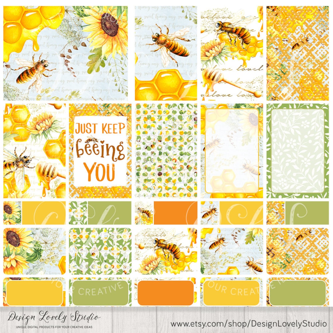 Happy Planner PRINTABLE Weekly Kit Honey Bee Planner | Etsy