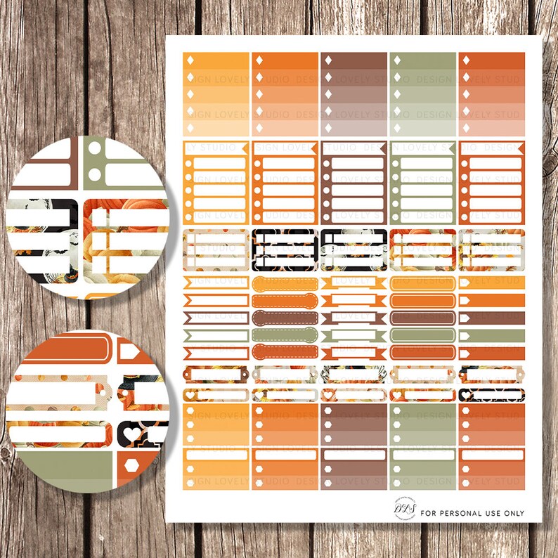 Printable Halloween Planner Stickers Kit for Erin Condren Vertical ...