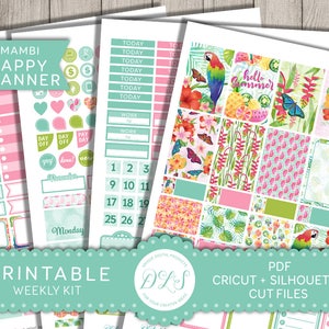 Weekly Planner Printable Stickers, Happy Planner Weekly Stickers, Printable Weekly Planner Kit, Mambi Planner Stickers Kit, HP131