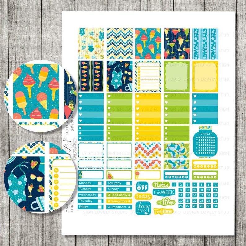 summer planner stickers mini happy planner summer weekly