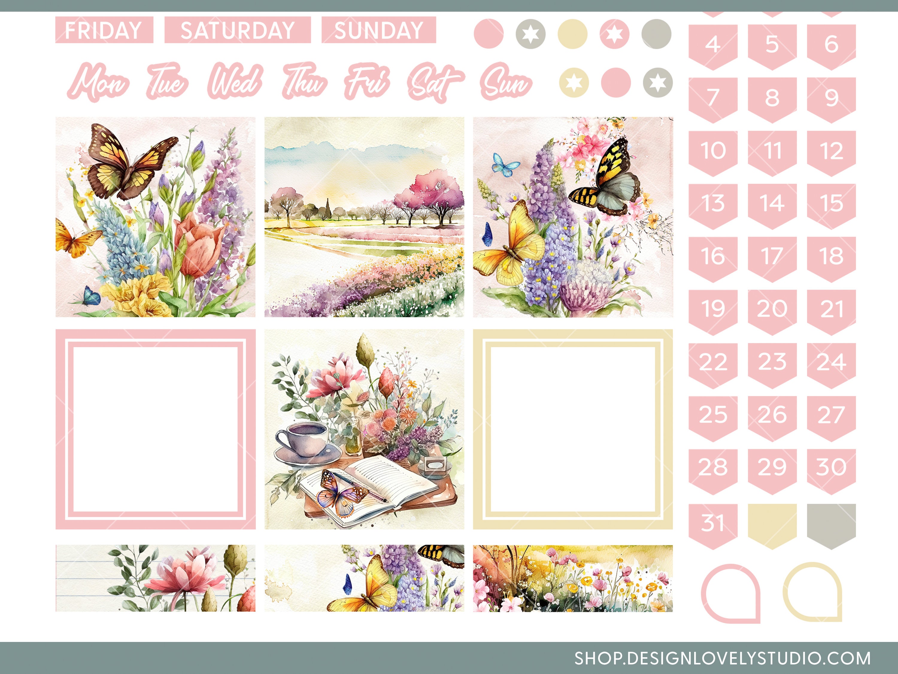 Printable Monthly Planner Stickers, May Monthly Kit, June Monthly Kit ...