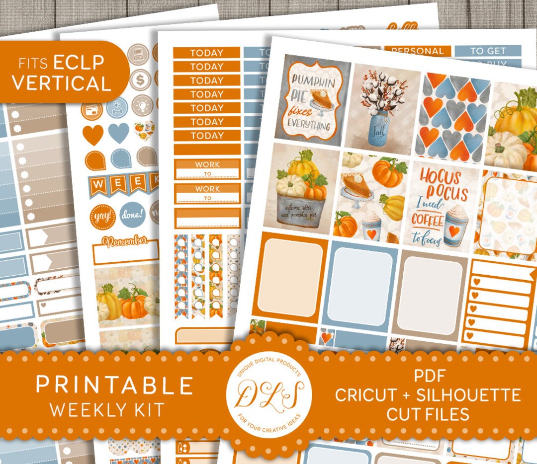 Printable Halloween Planner Stickers, October Weekly Planner Kit ...
