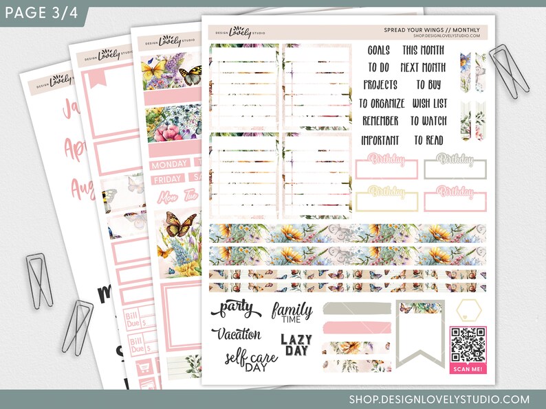 Printable Monthly Planner Stickers, May Monthly Kit, June Monthly Kit ...