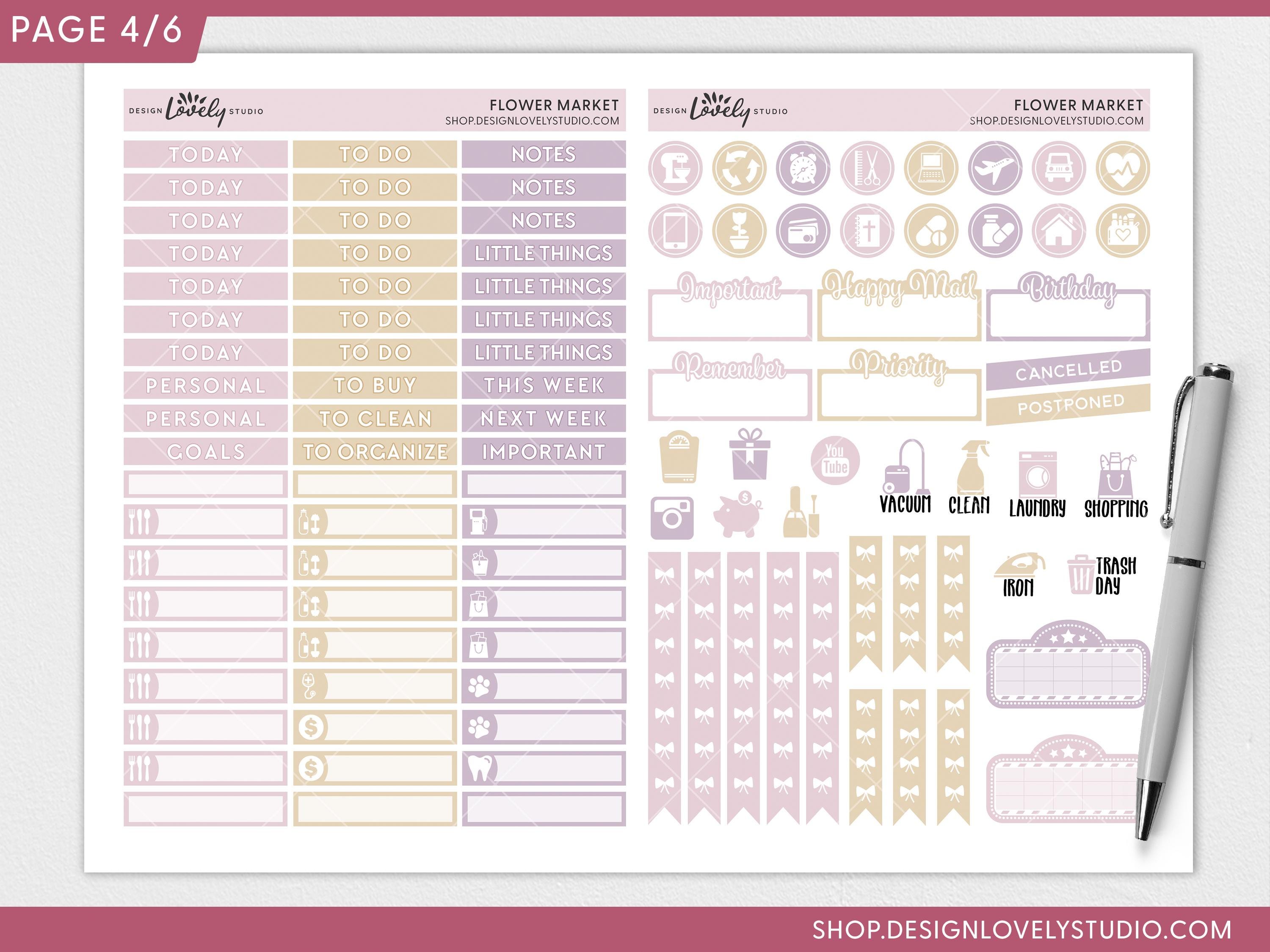 Printable Spring Planner Stickers, Happy Planner Weekly Sticker Kit ...