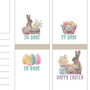 Printable EASTER Countdown Stickers, Easter Planner Countdown Stickers ...