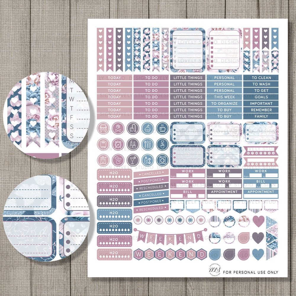 Vertical Planner Stickers for Erin Condren, Weekly Planner Kit, ECLP ...