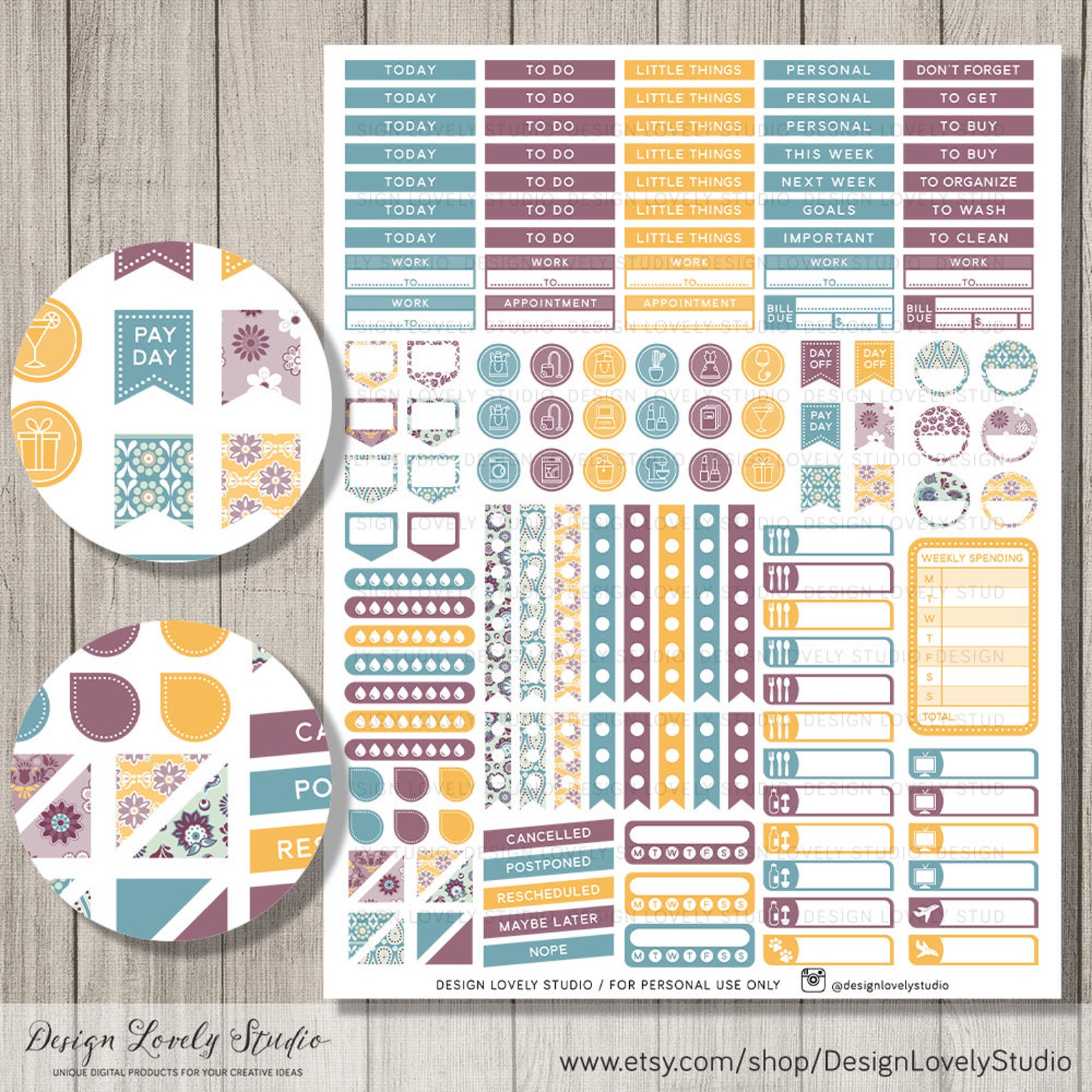 Mambi Happy Planner Stickers Weekly Sticker Kit Happy - Etsy