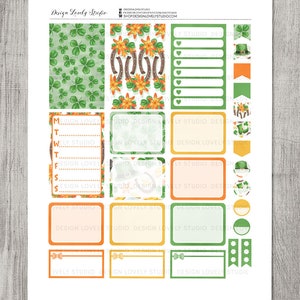 Printable St Patricks Day Planner Stickers Kit, Big Happy Planner March ...