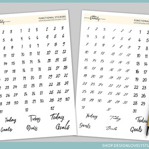 Week Numbers Stickers Days of the Week Stickers, Weekday Stickers, Date Dots Stickers ...