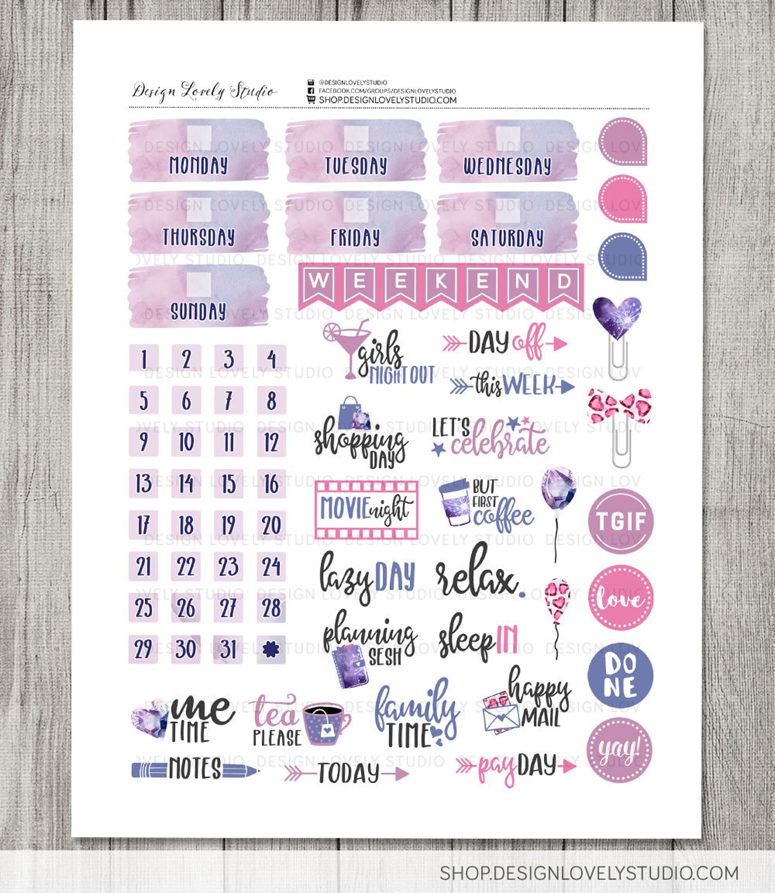 PRINTABLE Big Happy Planner Stickers Kit Gems Planner - Etsy
