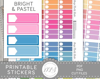 Printable HEADER Planner Stickers, Multicolor Header Planner Stickers, Blank Header Planner Stickers, Functional Planner Stickers, FS180