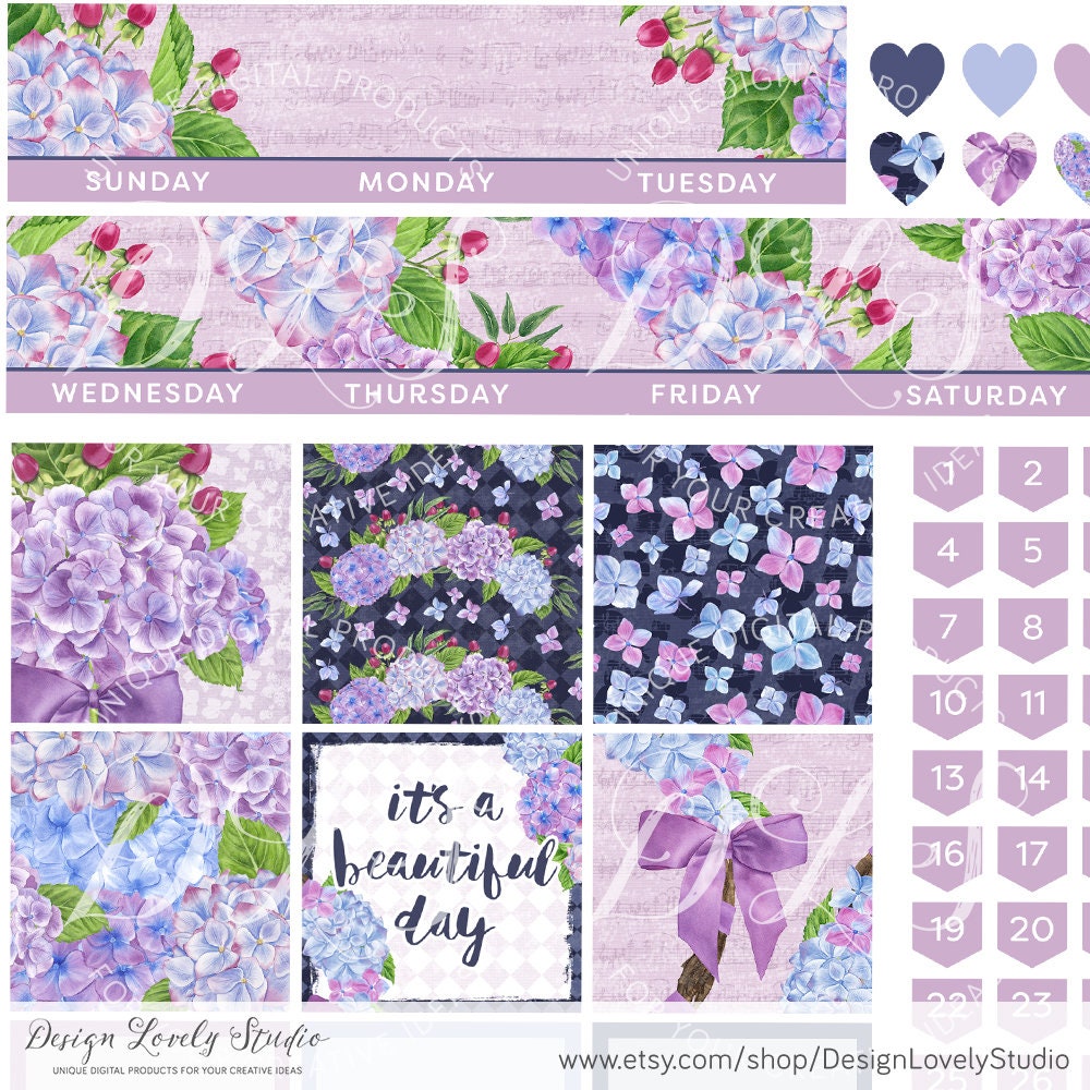 Happy Planner Monthly Sticker Kit Floral Planner Stickers - Etsy