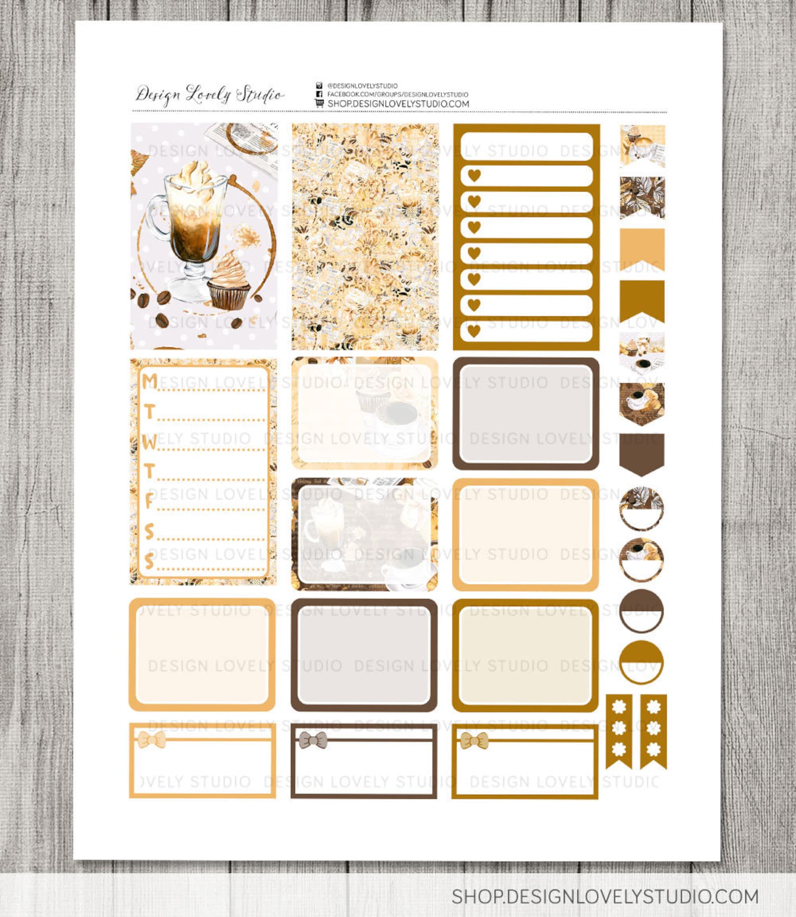 Printable COFFEE BREAK Planner Stickers Big Happy Planner Etsy