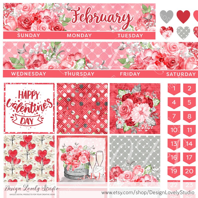 Happy Planner February Monthly Kit Printable February - Etsy