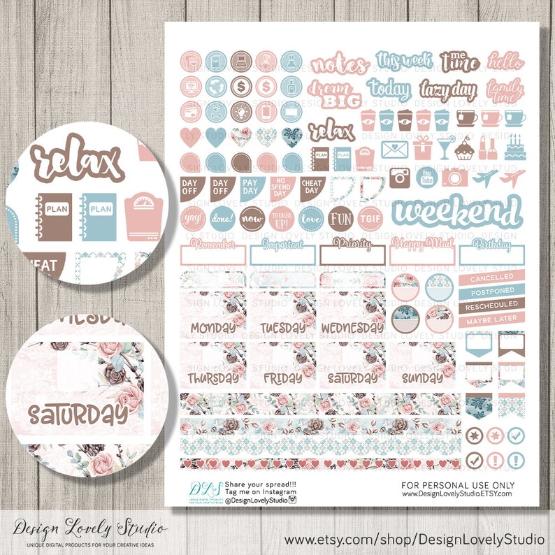 Printable WINTER Planner Stickers Kit Happy Planner Weekly | Etsy