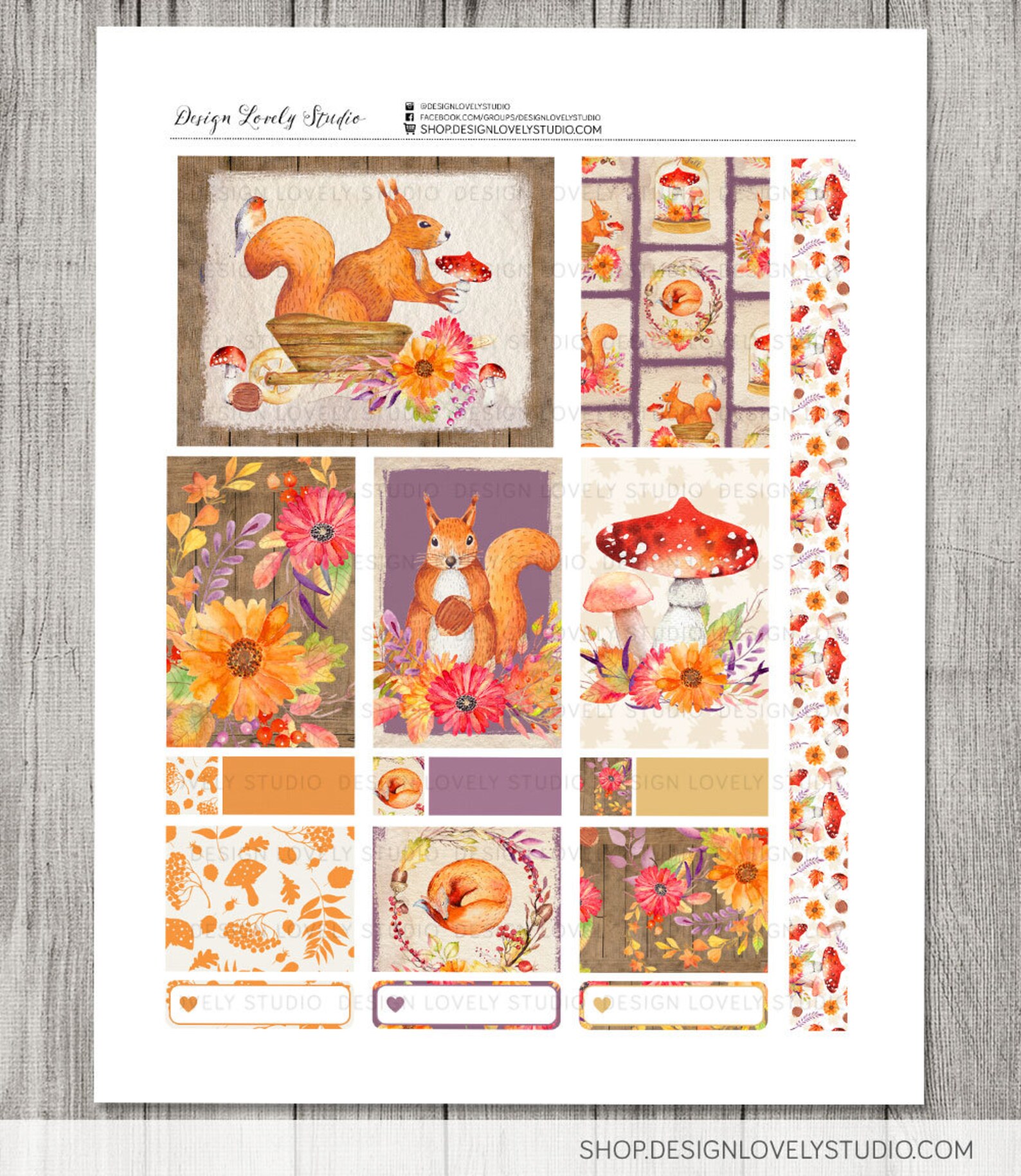 Big Happy Planner PRINTABLE Weekly Kit, Fall Planner Stickers, Woodland ...