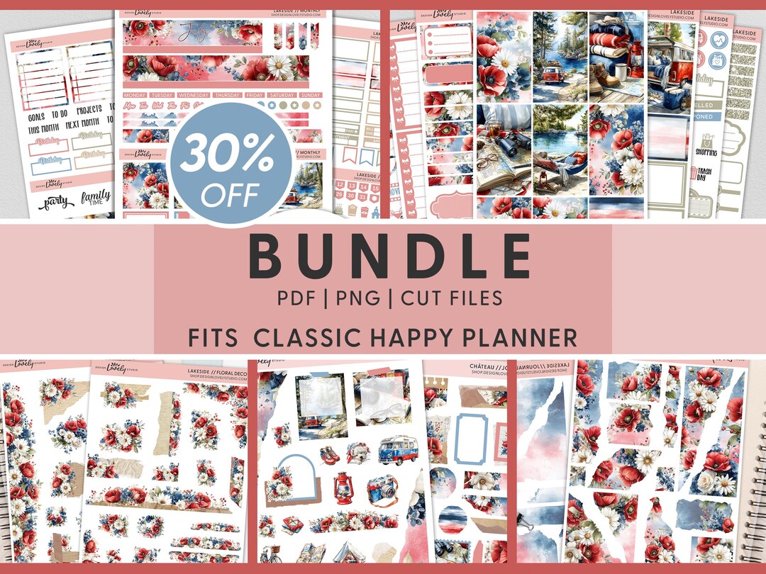 Lakeside Happy Planner Sticker Bundle | Summer Camping Planner Stickers ...