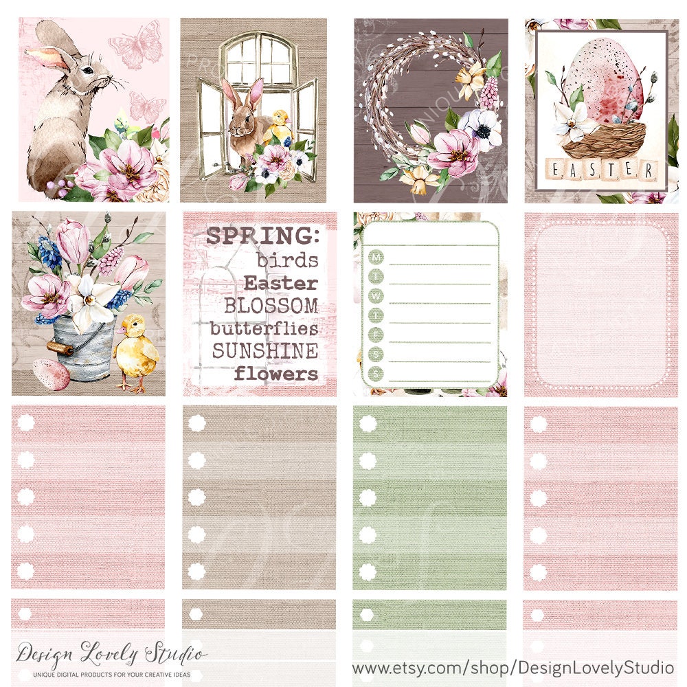 Printable Easter Planner Stickers, Mini Happy Planner Weekly Stickers ...