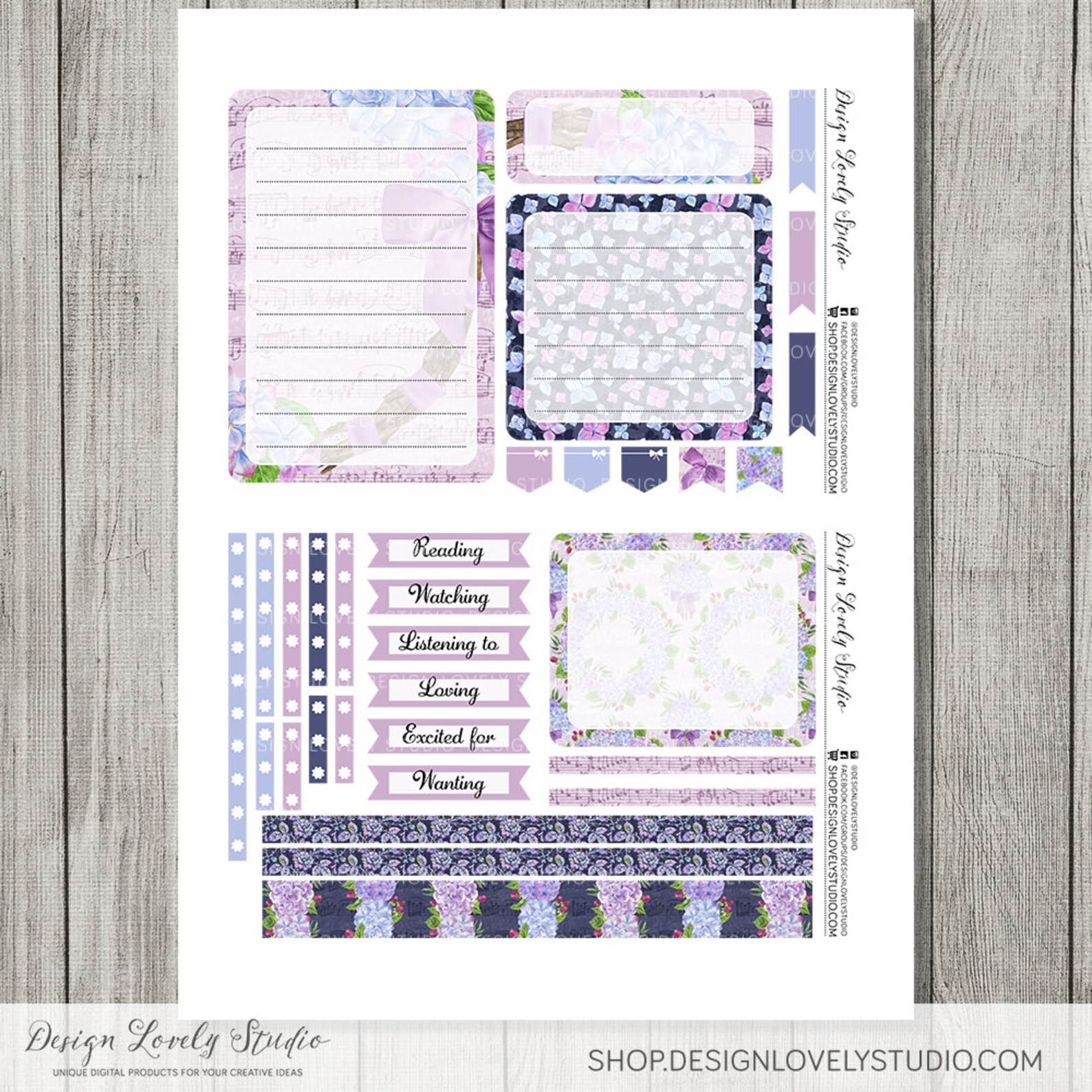 Printable NOTES PAGE Stickers for Erin Condren Life Planner, Notes Page ...