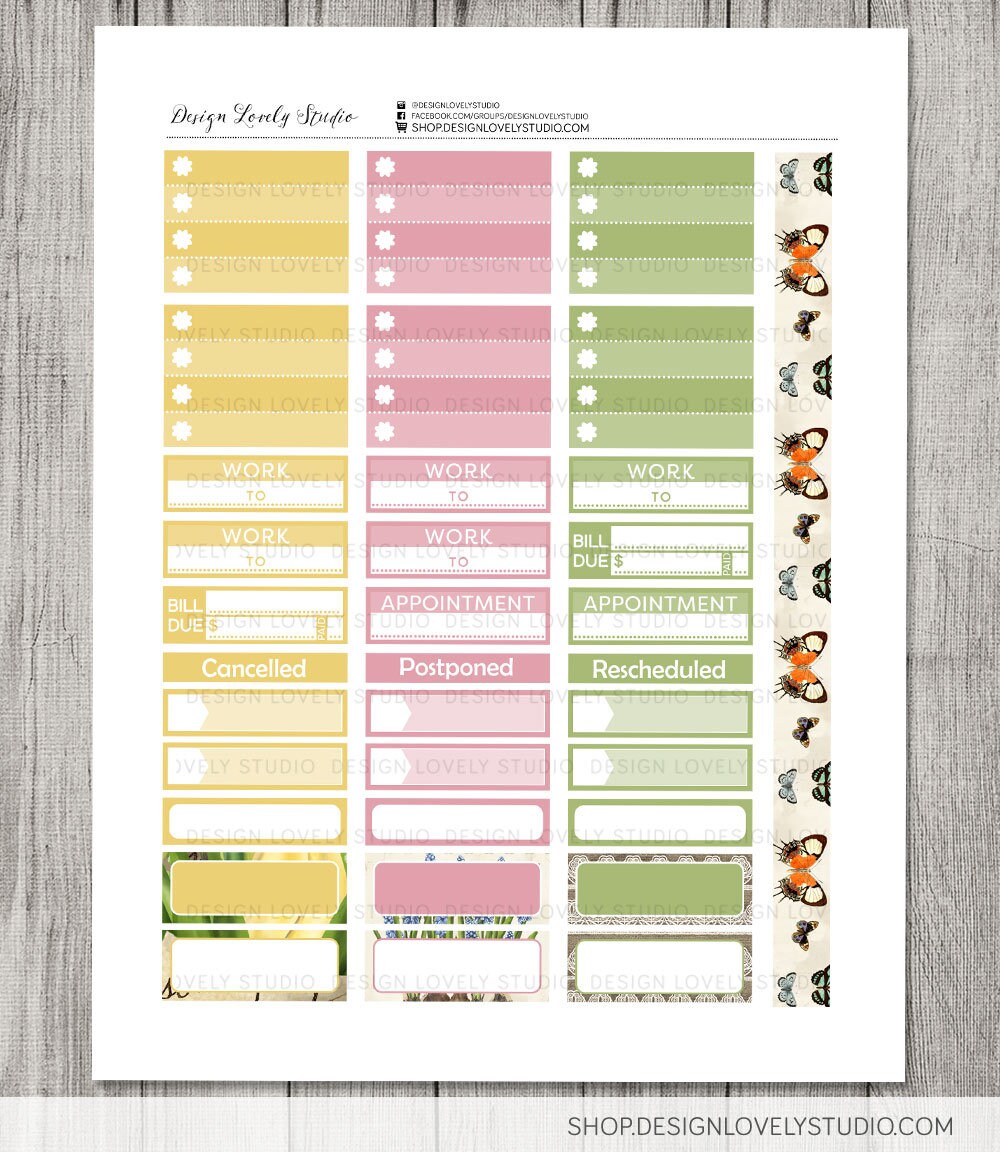 SPRING Planner Stickers Kit, Printable Big Happy Planner Spring ...