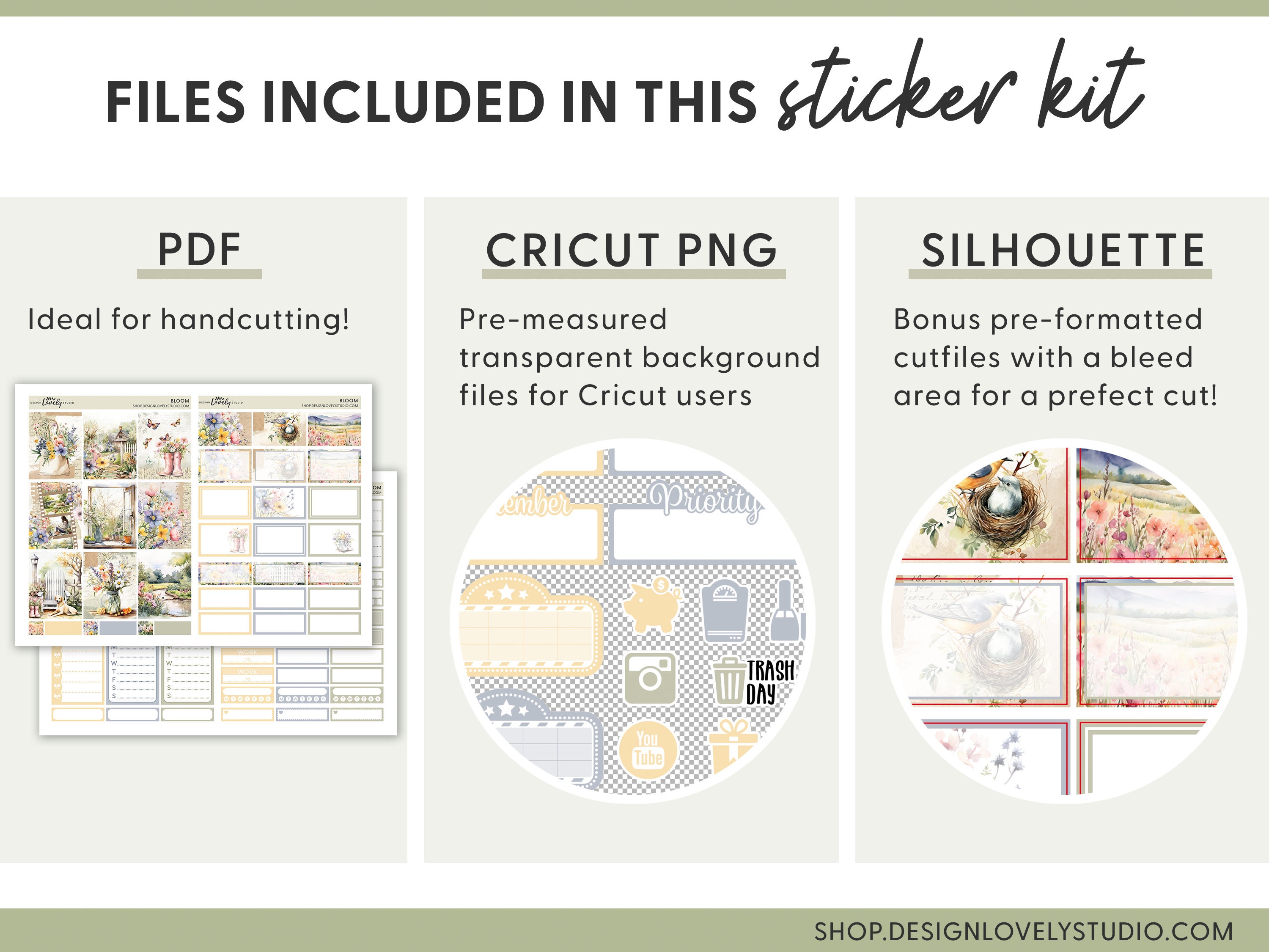 Spring Floral Printable Planner Stickers Bundle, Garden, Nature, Summer ...
