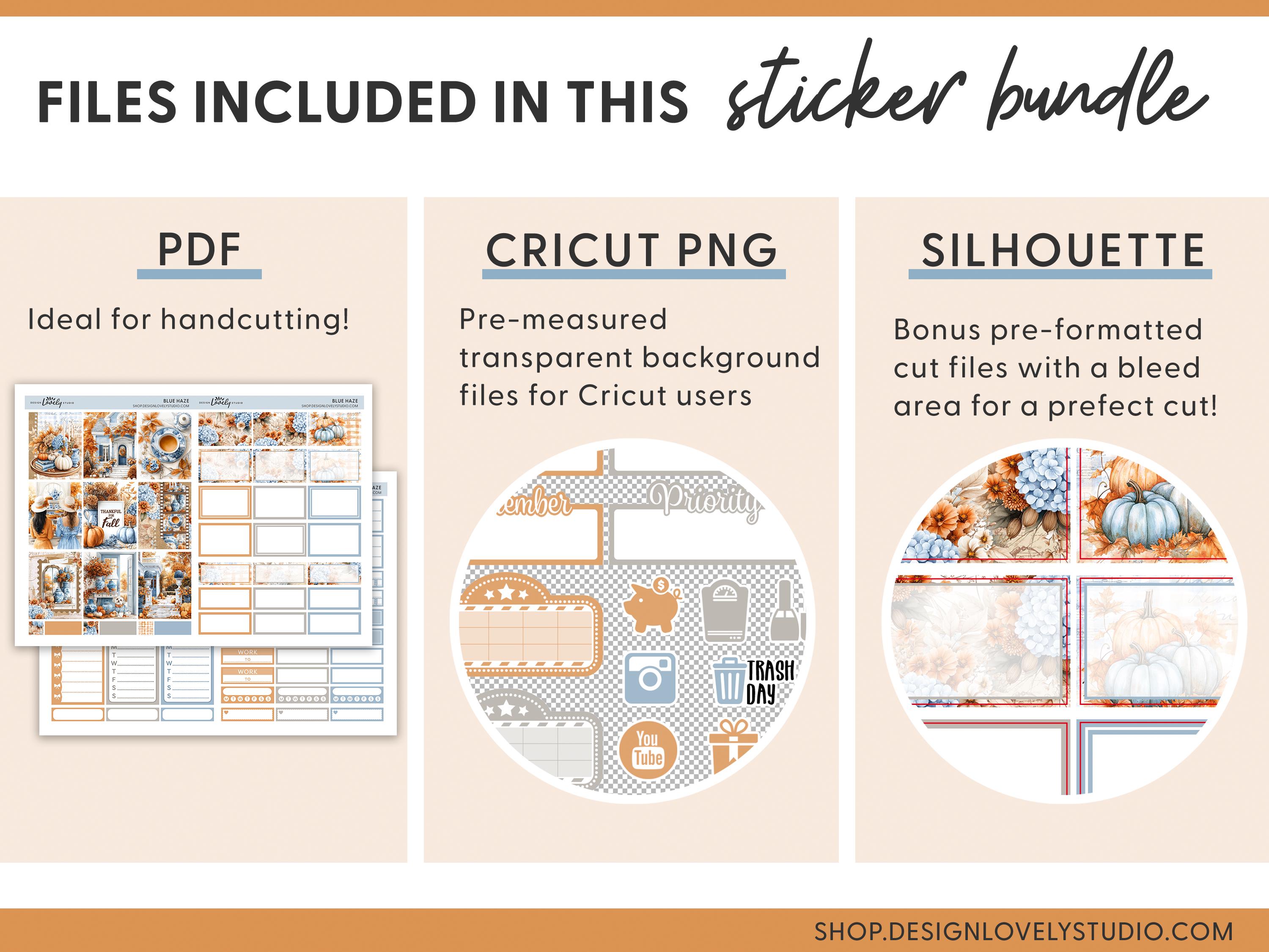 Cozy Fall Sticker Bundle, Printable Planner Kits for Happy Planner ...