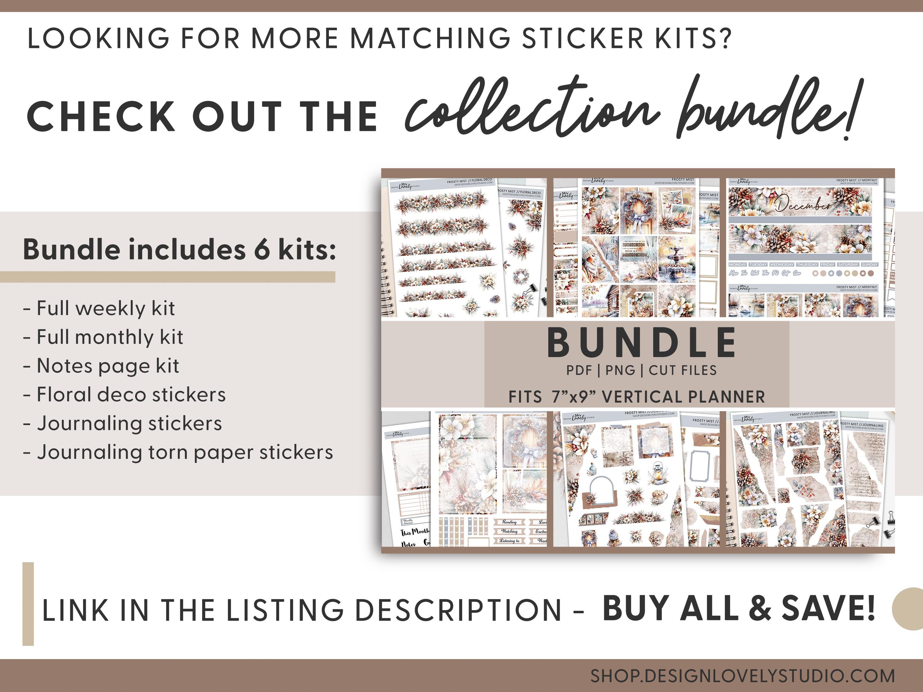 January Monthly Kit, January Planner Stickers, January Monthly Sticker ...