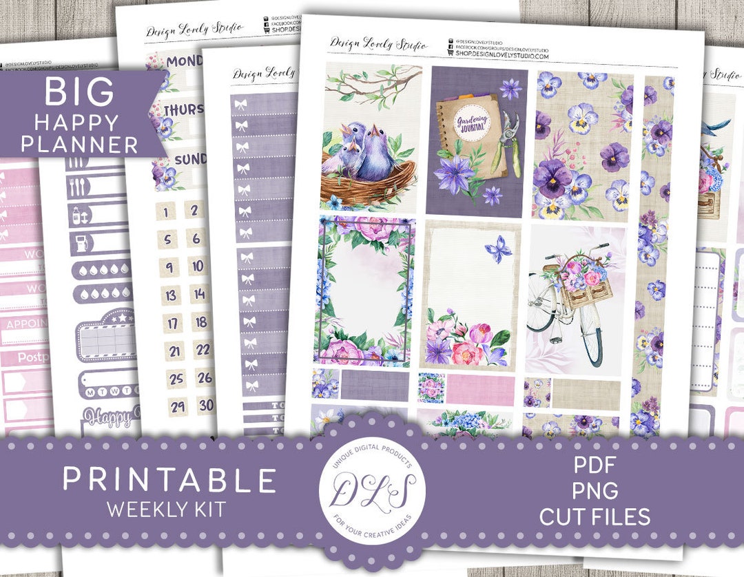 Floral Planner Stickers, Big Happy Planner Weekly Stickers Kit, Spring ...