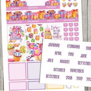Big Happy Planner Monthly Stickers Kit, Birthday Planner Stickers ...