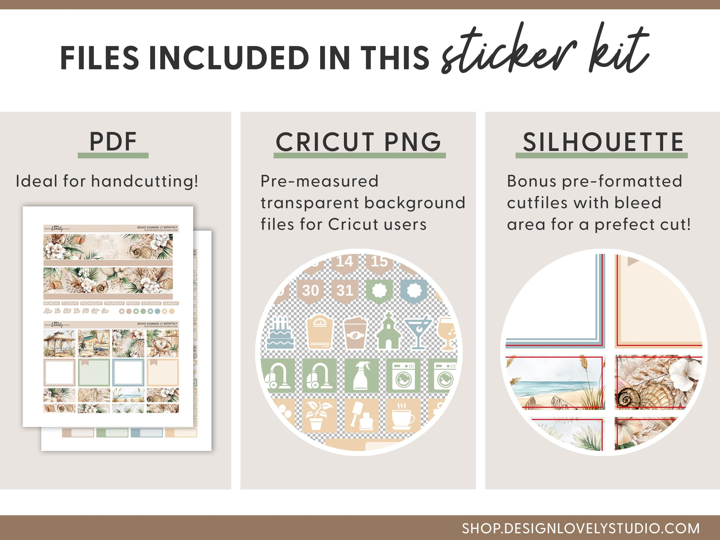 Boho Summer Monthly Kit – Printable Planner Stickers for Erin Condren ...