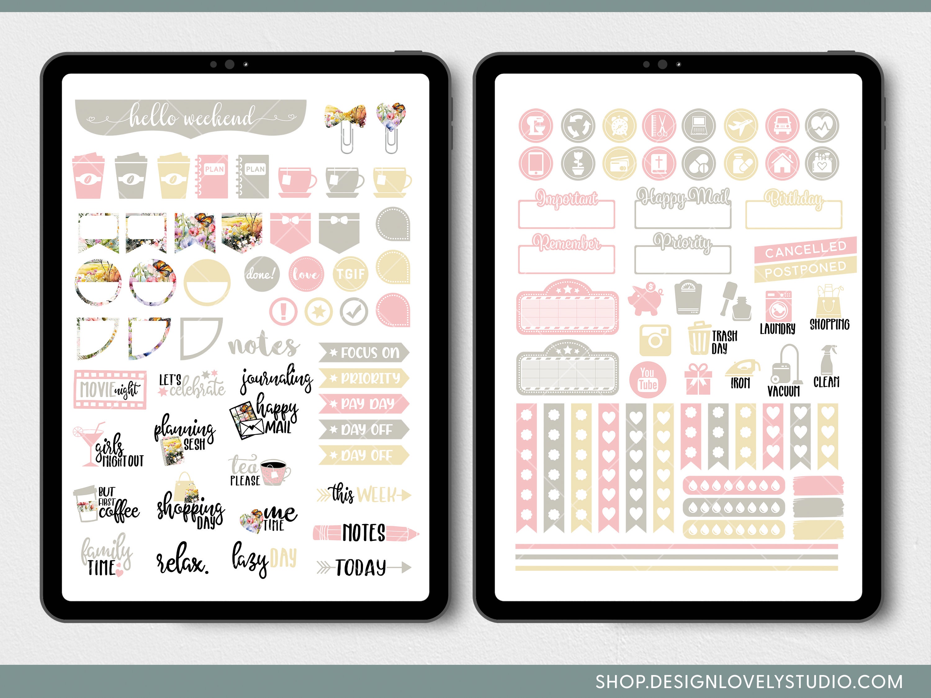 Digital Planner Stickers, Spring Planner Stickers, Butterfly Stickers ...