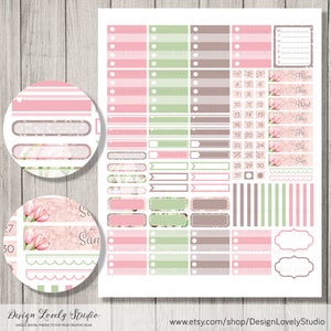 Easter Planner Sticker Kit, Erin Condren Horizontal Stickers, Printable Easter Planner Stickers, April Weekly Kit, Cricut Cut File, HS140 image 3