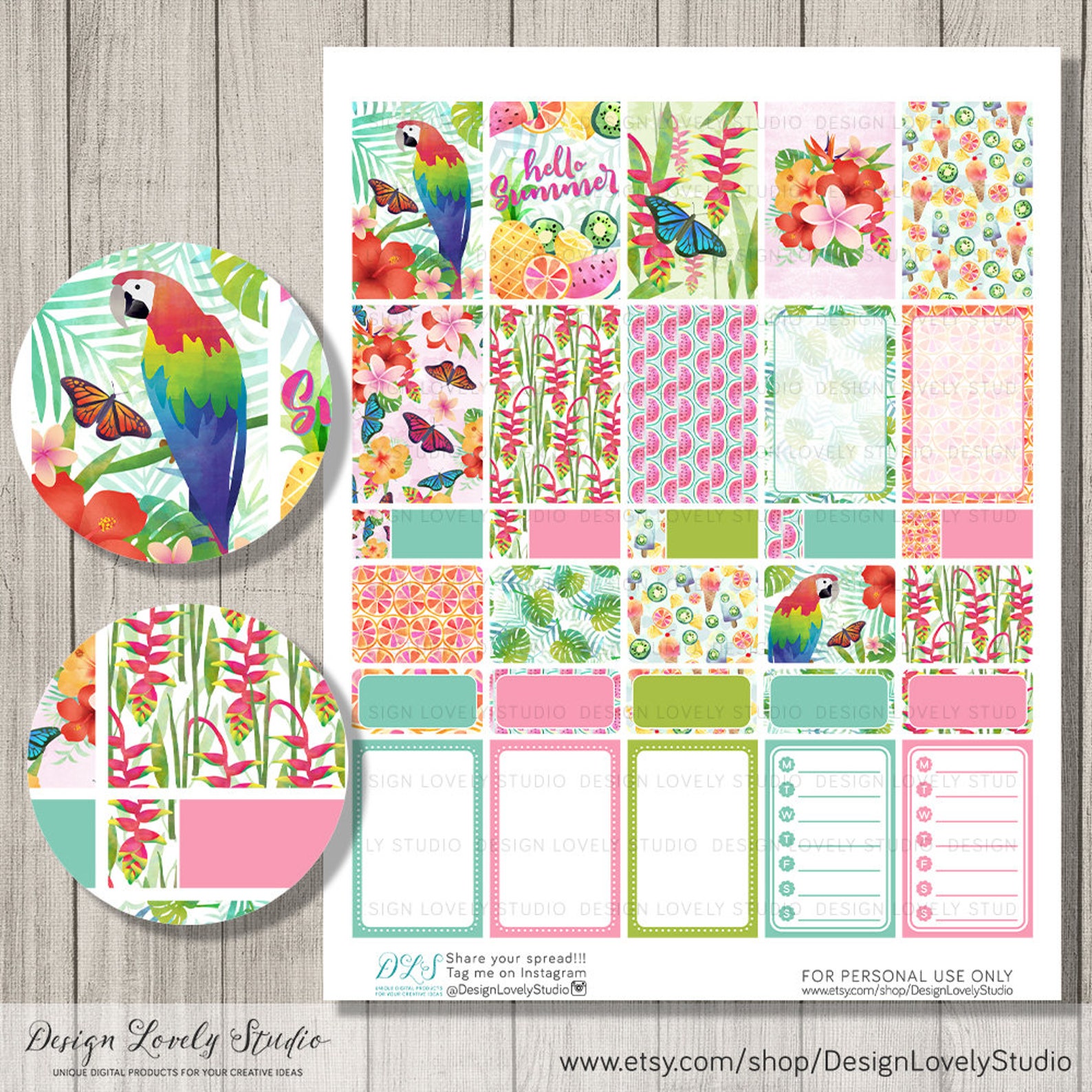 Weekly Planner Printable Stickers Happy Planner Weekly | Etsy
