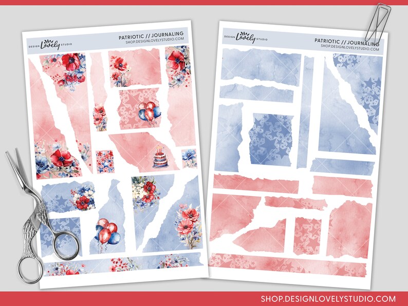 Printable Torn Paper Stickers, Ripped Paper Stickers, Journaling ...