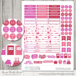 Big Happy Planner February Stickers Kit, Printable February Monthly Kit ...