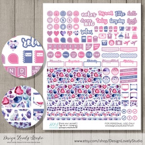 Printable Weekly Planner Kit, Crystal Planner Stickers, ECLP Vertical ...