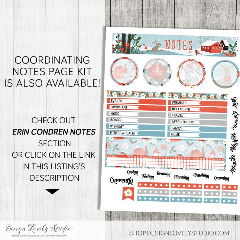 January Kit Sticker Printable January Monthly Kit, January Planner Stickers Kit, New Year ...