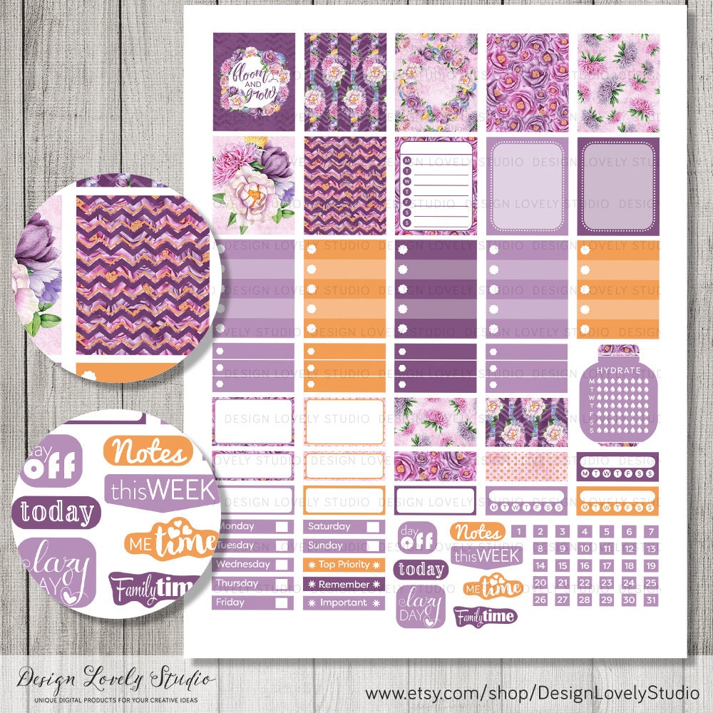 Printable Mini Happy Planner Stickers Fall Floral Planner | Etsy