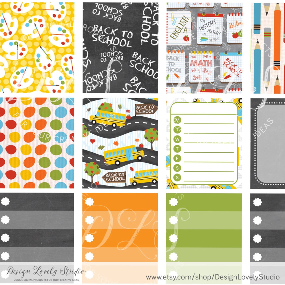 Back to School Printable Stickers Back to School Planner Kit | Etsy