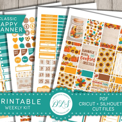 Thanksgiving Happy Planner Stickers Kit Thanksgiving - Etsy