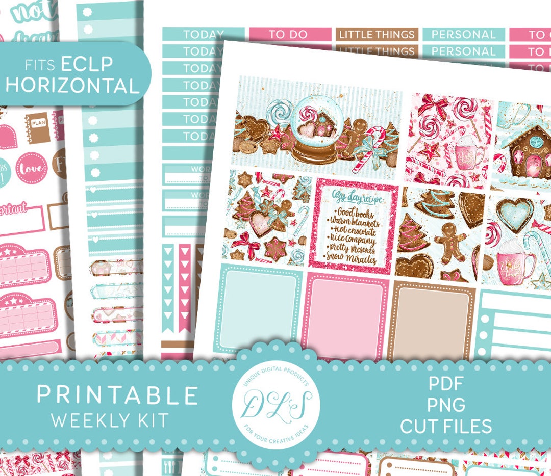 Printable CHRISTMAS Planner Stickers Kit, Christmas Weekly Stickers Kit ...
