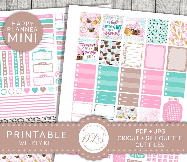 printable mini happy planner stickers pastel planner etsy