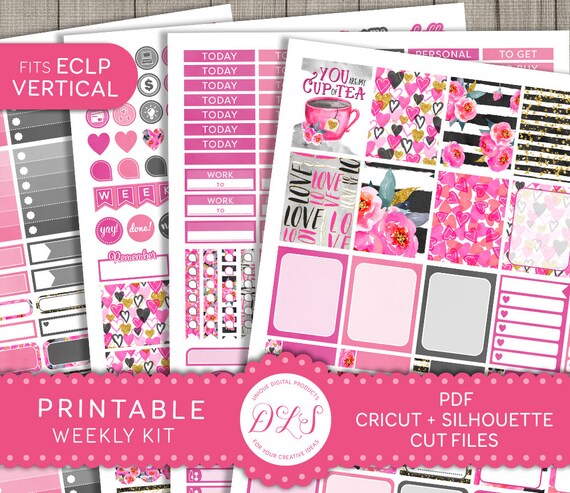 Valentine's Day Planner Stickers