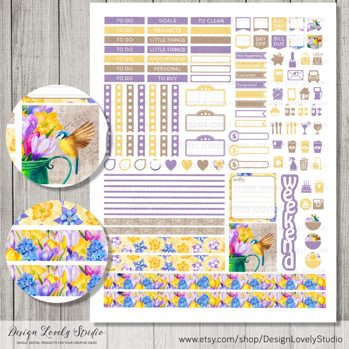 SPRING Planner Kit Mini Happy Planner Weekly Stickers Kit - Etsy