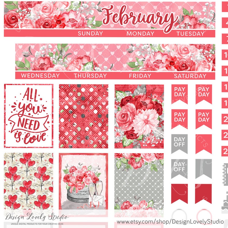 Mini Happy Planner February Planner Stickers Kit, Printable February ...