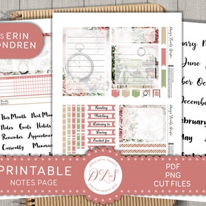 Printable JANUARY Notes Page Stickers, January Planner Kit, New Year Planner Stickers, Erin Condren Notes Page, Digital Stickers, ECN216