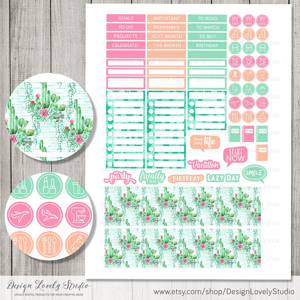 Printable MAY Planner Stickers Kit, Happy Planner MAY Monthly Stickers ...