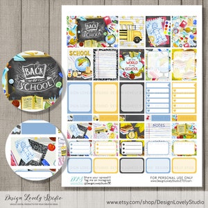 BACK TO SCHOOL Planner Stickers, Printable Back to School Stickers Kit ...
