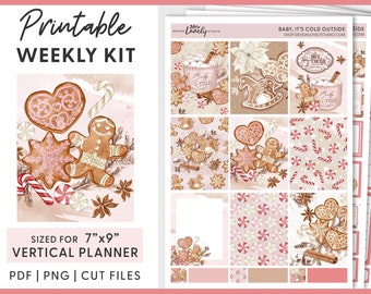Winter Planner Stickers, Printable Planner Stickers, Christmas Planner Stickers, Weekly Stickers Kit, Erin Condren Planner Stickers, VS225